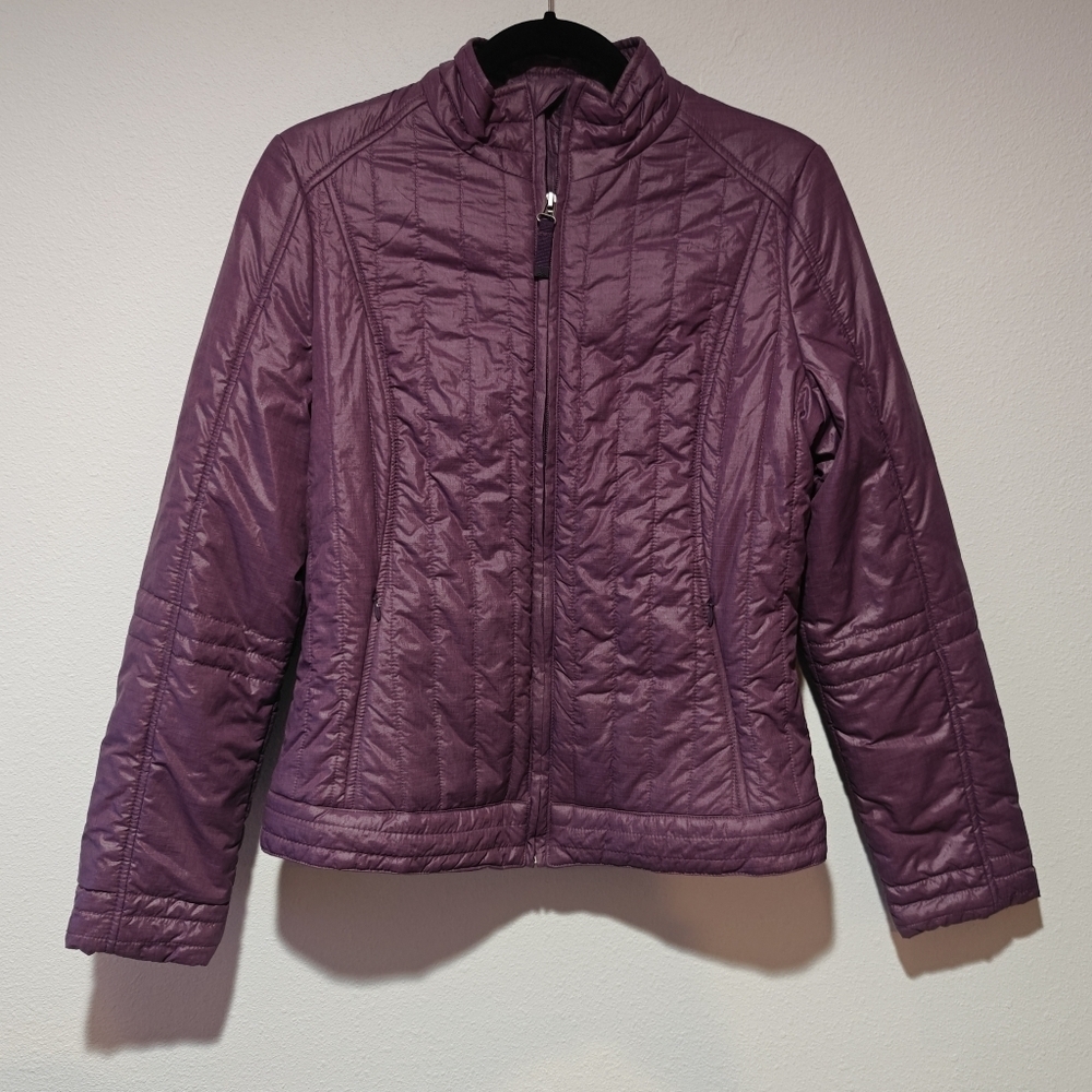 Prana Purple Puffer Jacket Small Full Zip Quilted Winter Coat - Picture 2 of 8